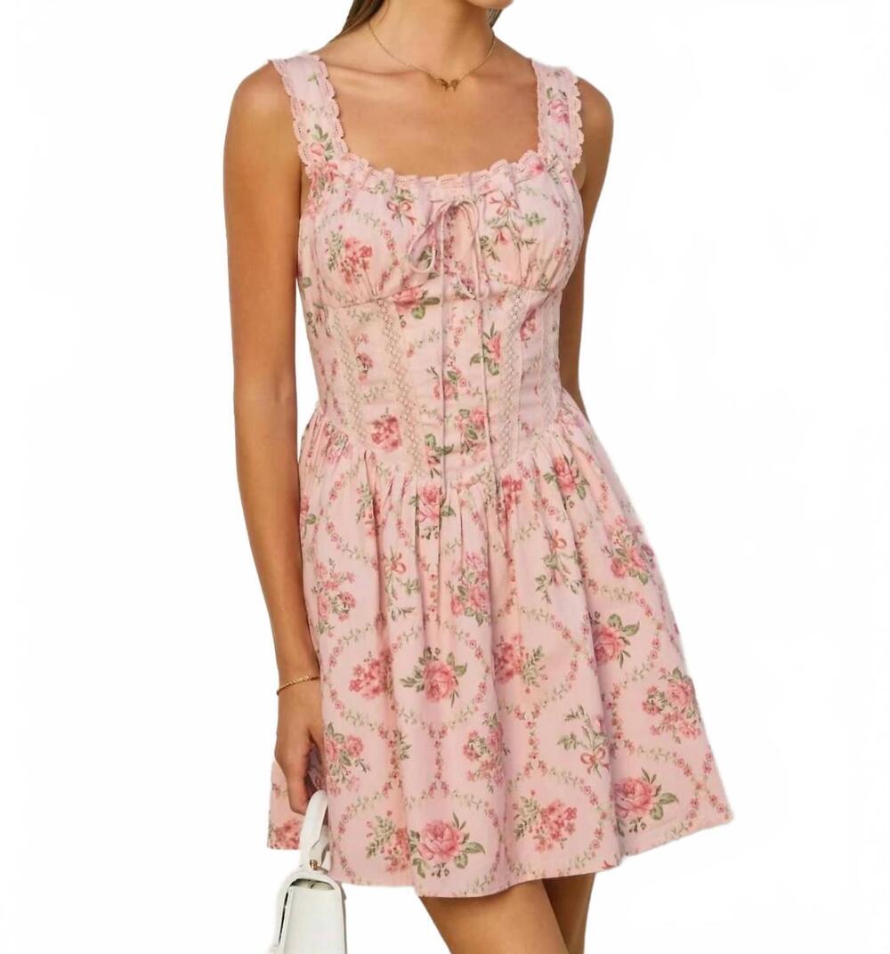 NEW DRESS FORUM cottage charm mini dress in pink